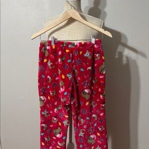 Candy Pink Kids Red Pajama Bottoms with Fun Prints